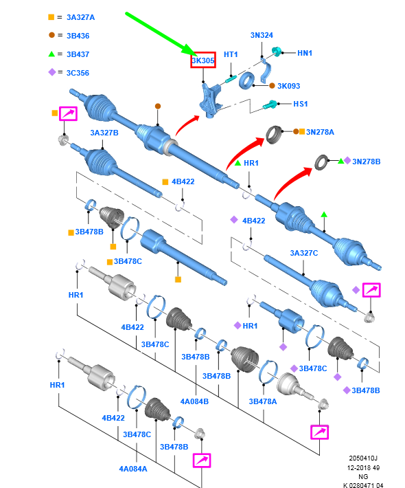 new ford mondeo mk5 front axle drive shaft bracket 5159819 cv61-3k305-gb