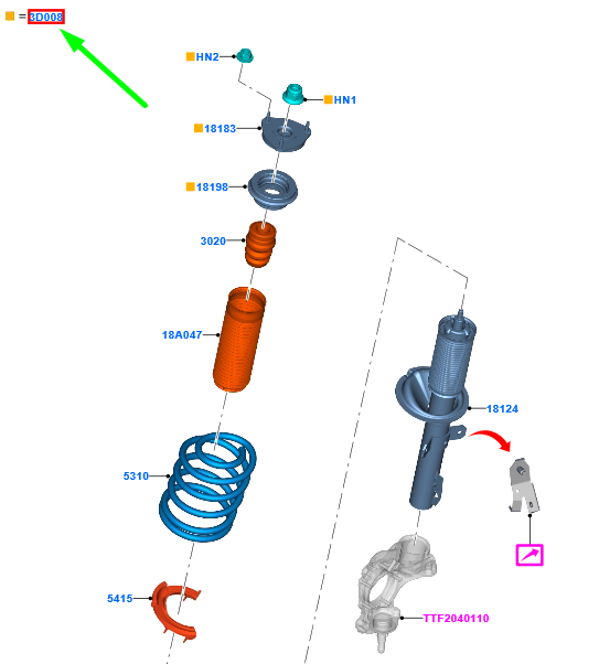 new ford transit custom mk1 front shock absorber suspension kit 2470532 original