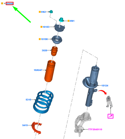 new ford transit custom mk1 front shock absorber suspension kit 2470532 original