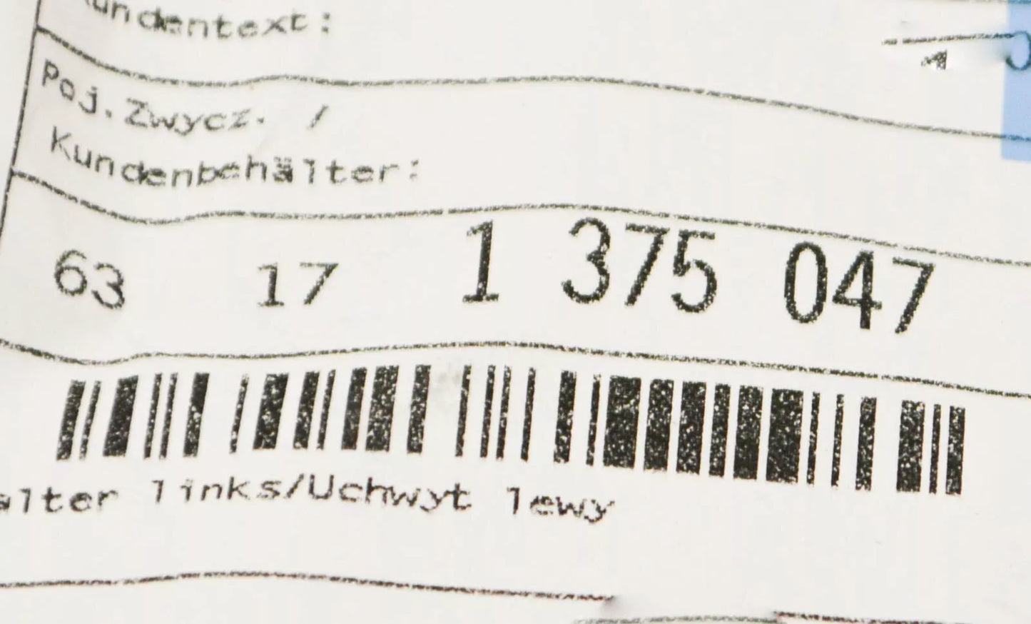 NEW BMW 6 E24 FOG LIGHT SIDE BRACKETS LR 63171375047 63171375048 ORIGINAL