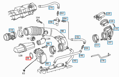NEW MERCEDES-BENZ M W164 THROTTLE HOUSING O-RING A3059970345 ORIGINAL