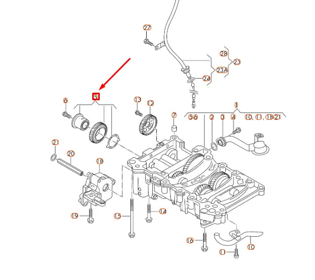 NEW AUDI A3 8P OIL PUMP INTERMEDIATE GEAR WITH HUB 03L198488 ORIGINAL