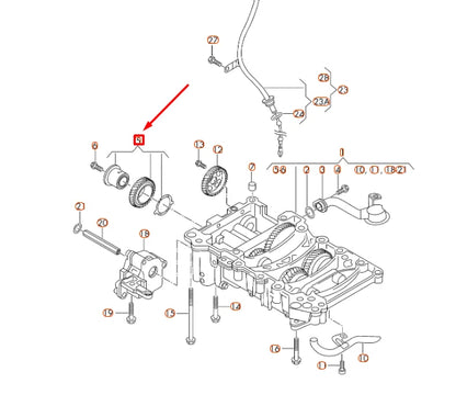 NEW AUDI A3 8P OIL PUMP INTERMEDIATE GEAR WITH HUB 03L198488 ORIGINAL