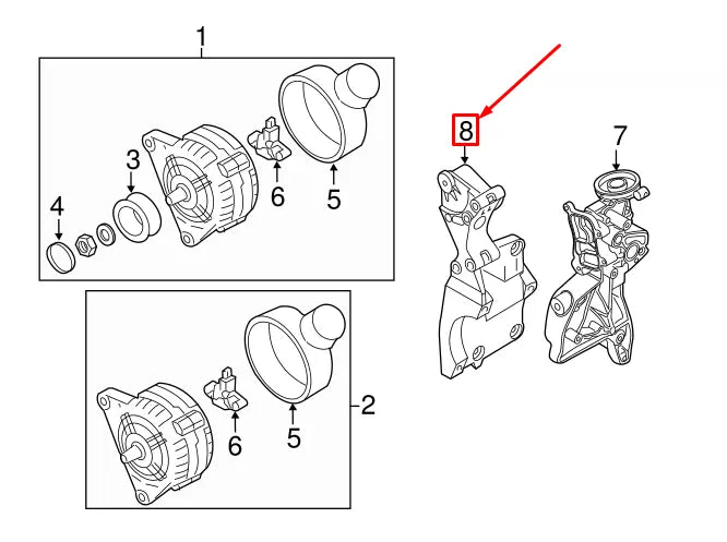 NEW AUDI A3 SPORTBACK 8P ALTERNATOR MOUNT BRACKET 06F903143E ORIGINAL