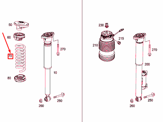new mercedes-benz glc c253 rear coil spring a2533240804 original