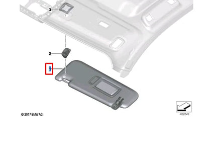 NEW BMW M4 COUPE G22 G82 FRONT RIGHT SIDE SUN VISOR 51168097330 ORIGINAL