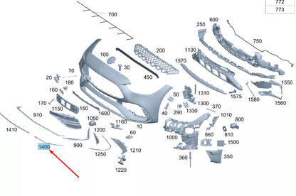 NEW MERCEDES-BENZ C W206 AMG FRONT BUMPER RIGHT LOWER TRIM A2068854402 ORIGINAL