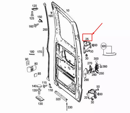 NEW MERCEDES-BENZ VITO W447 REAR DOOR RIGHT TOP HINGE A4477400737 ORIGINAL