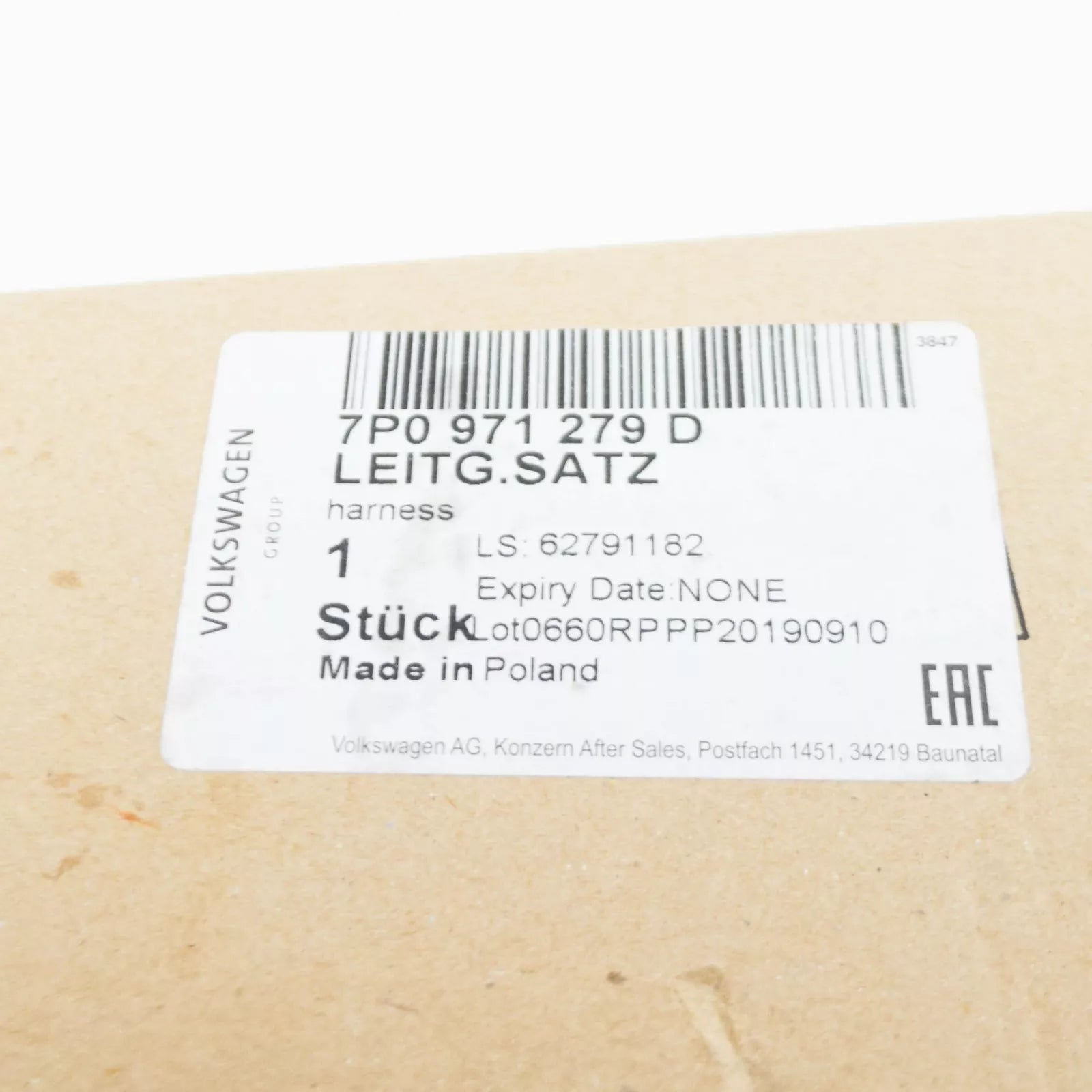 NEW VOLKSWAGEN TOUAREG 7P REAR SPEED SENSOR WIRING SET 7P0971279D