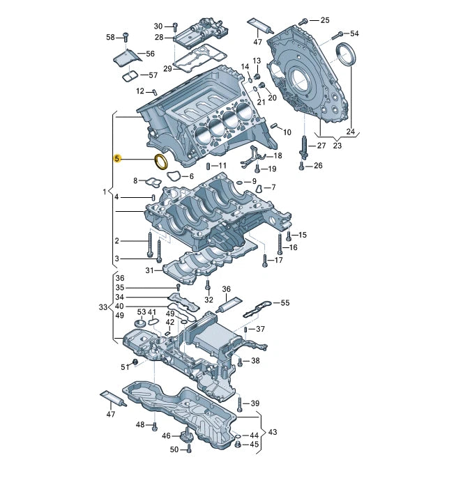 NEW AUDI A8 4H SHAFT OIL SEAL 07L103051F