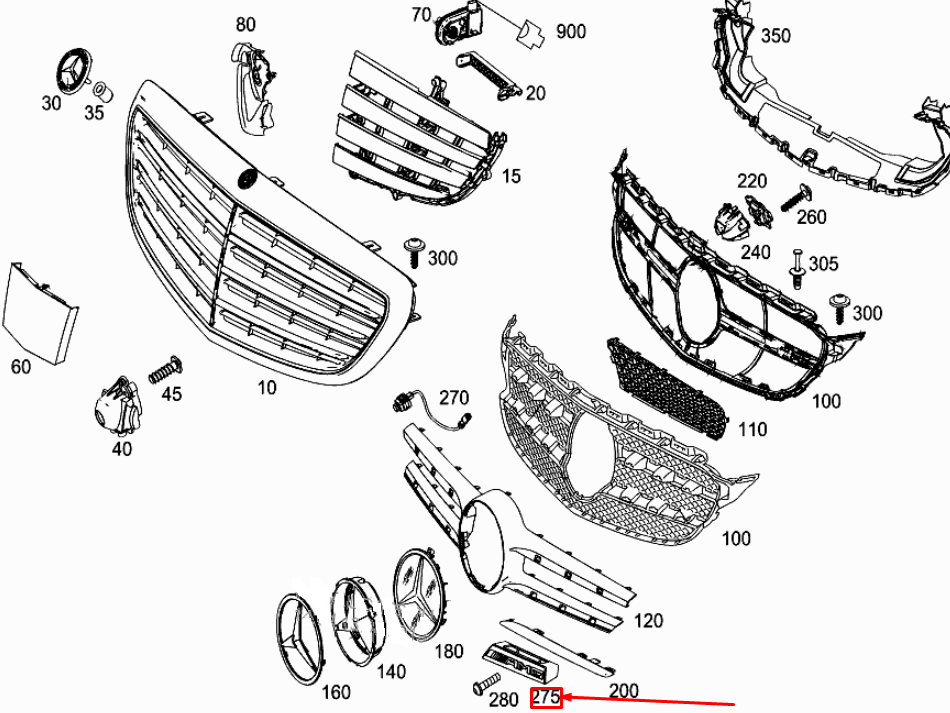 NEW MERCEDES-BENZ C W205 AMG RADIATOR GRILLE EMBLEM A2058175000 ORIGINAL