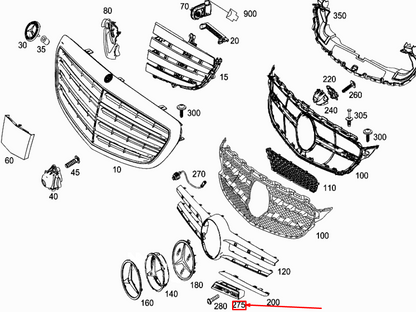 NEW MERCEDES-BENZ C W205 AMG RADIATOR GRILLE EMBLEM A2058175000 ORIGINAL