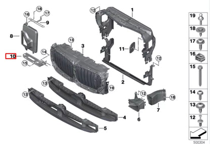 NEW BMW X5 G05 AUXILIARY RADIATOR RIGTH UPPER BRACKET 51647443622 ORIGINAL