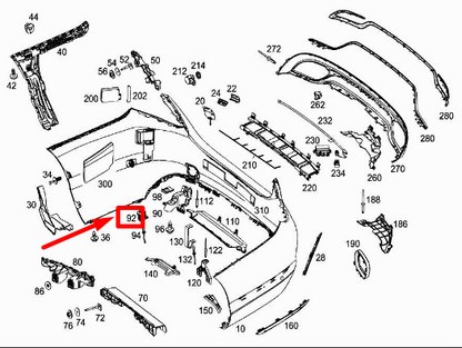 NEW MERCEDES-BENZ C W205 REAR LEFT LOWER BUMPER BRACKET A2058850056 ORIGINAL