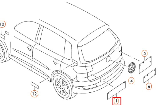 NEW VW TIGUAN MK1 REAR TRUNK LID CHROME EMBLEM BADGE 5N0853687B739