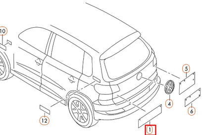 NEW VW TIGUAN MK1 REAR TRUNK LID CHROME EMBLEM BADGE 5N0853687B739