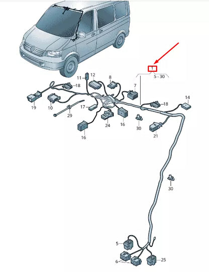 NEW VW TRANSPORTER VI T6 ROOF WIRING HARNESS 7E0971100C ORIGINAL