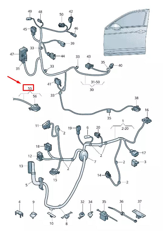 NEW VW TOURAN 5T TORCH ADAPTER WIRE 3G0971016