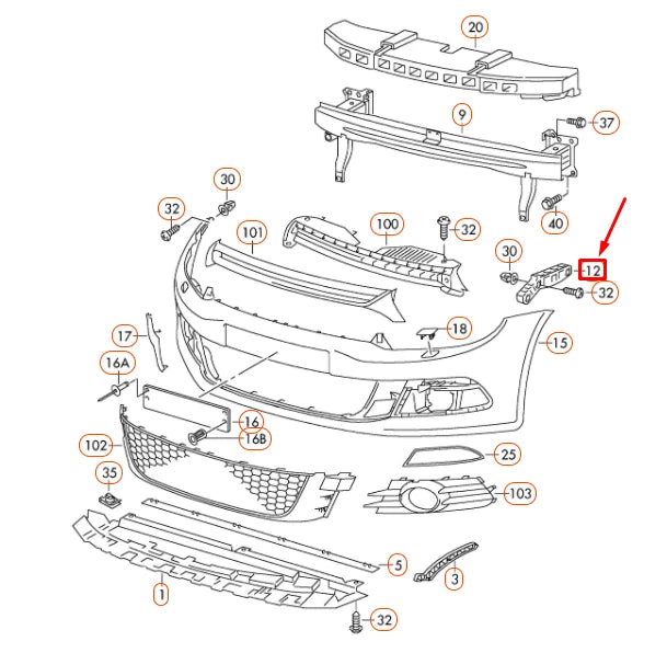 NEW VW SCIROCCO MK3 FRONT BUMPER LEFT SIDE GUIDE PROFILE 1K8807183B ORIGINAL