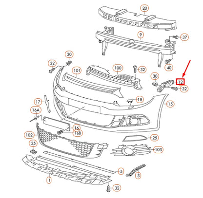NEW VW SCIROCCO MK3 FRONT BUMPER LEFT SIDE GUIDE PROFILE 1K8807183B ORIGINAL