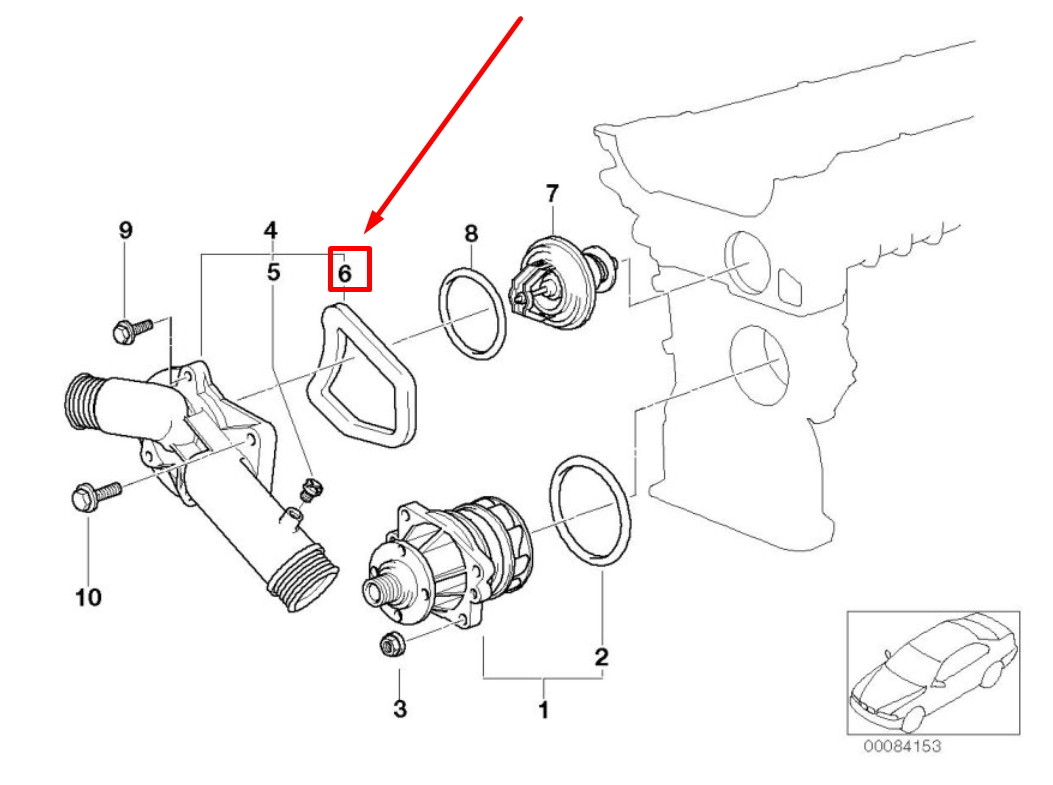 new bmw 5 e39 thermostat housing gasket 11531740437 1740437 original