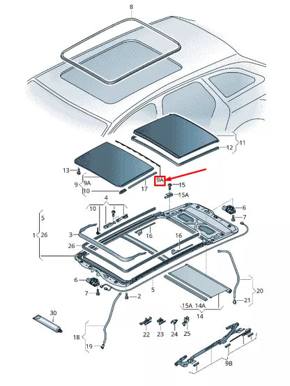 NEW VW GOLF SPORTSVAN AM REAR GLASS ROOF SEAL 5G9877913