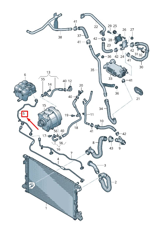 NEW VW TOUAREG CR ENGINE RESERVOIR BREATHER LINE 4M0121081F ORIGINAL