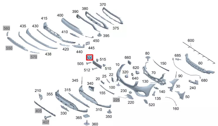 NEW MERCEDES-BENZ GLC COUPE C253 FRONT BUMPER NUMBER HOLDER A2538802202 ORIGINAL