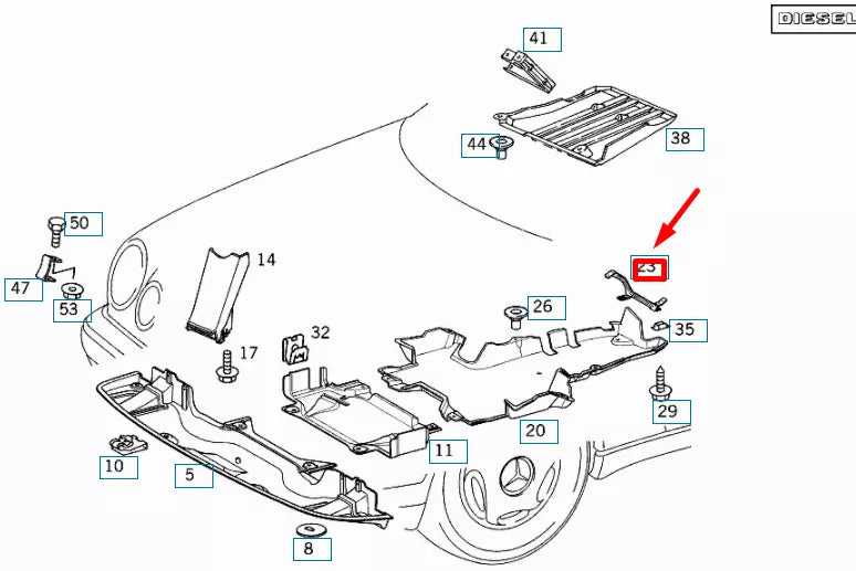 NEW MERCEDES-BENZ E W210 REAR ANTINOISE CAPSULE BRACKET A2105240440 ORIGINAL