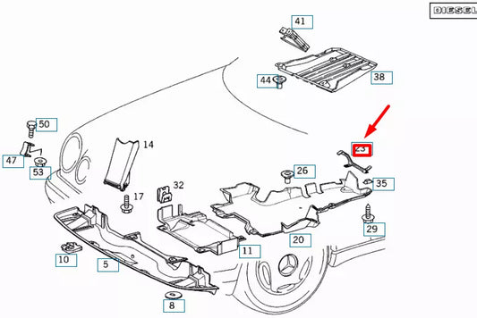 NEW MERCEDES-BENZ E W210 REAR ANTINOISE CAPSULE BRACKET A2105240440 ORIGINAL