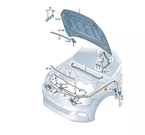 NEW VOLKSWAGEN POLO AW FRONT BONNET HOOD LID LOCK CABLE 2G0823535D
