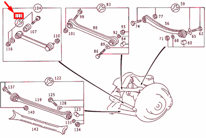 NEW MB SL R129 REAR TIE ROD TO SUBFRAME HARDWARE REPAIR KIT A1403501170 ORIGINAL
