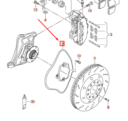 NEW AUDI R8 42 FRONT LEFT BRAKE DISC COVER PLATE 420407721A ORIGINAL