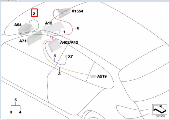 NEW BMW 1 F40 CONNECTING LINE CLUSTER HUD 61115A07A39 ORIGINAL