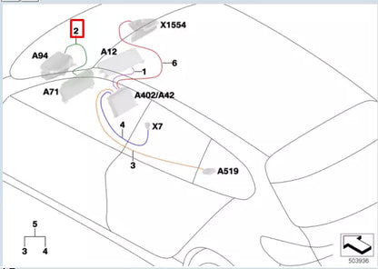 NEW BMW 1 F40 CONNECTING LINE CLUSTER HUD 61115A07A39 ORIGINAL