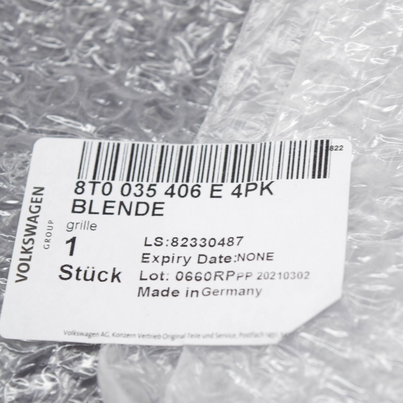 NEW AUDI A5 COUPE 8T3 REAR SHELF RIGHT SPEAKER TRIM COVER 8T0035406E4PK ORIGINAL