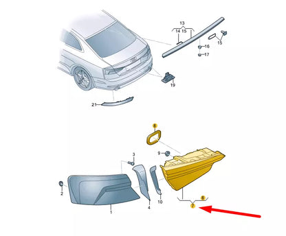 NEW AUDI A5 8W6 REAR LEFT INNER LED TAILLIGHT 8W6945093AA ORIGINAL