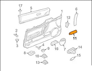 NEW VOLKSWAGEN BEETLE 1Y DOOR SWITCH BEZEL 1Y1959527B2QL LHD ORIGINAL