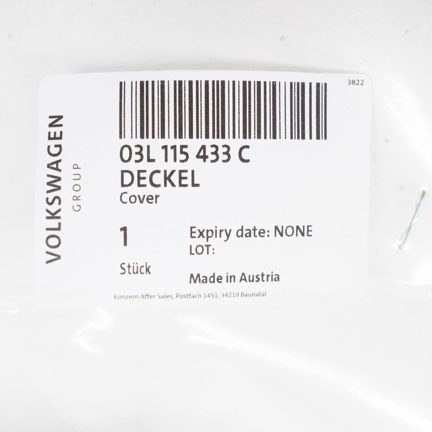 NEW VOLKSWAGEN AMAROK 2H OIL FILTER HOUSING COVER 03L115433C ORIGINAL