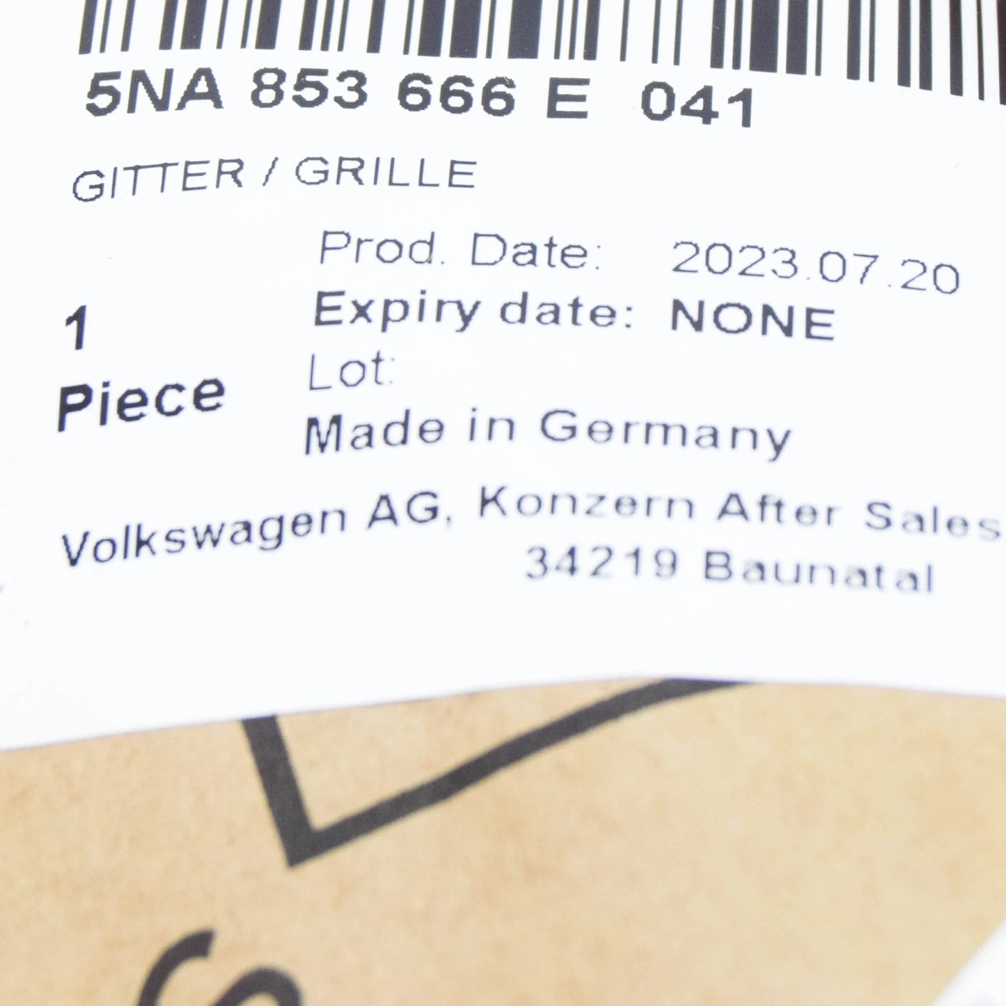 NEW VW TIGUAN AD FRONT RIGHT BUMPER VENT GRILLE 5NA853666E041 ORIGINAL