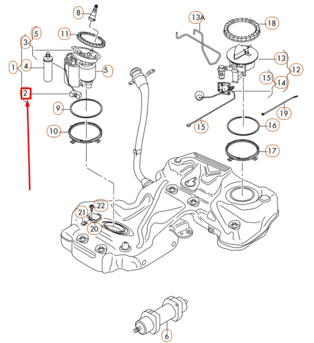 NEW AUDI A4 B8 FRONT FUEL GAUGE SENSOR 8K0919673L ORIGINAL