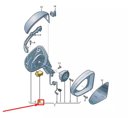 NEW VW GOLF CD MK8 RIGHT DOOR MIRROR ENTRY LIGHTING RHD 5H2945302 ORIGINAL