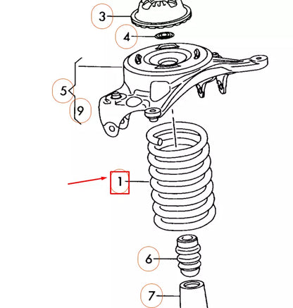 NEW AUDI A4 B8 FRONT COIL SPRING 8K0411105ED ORIGINAL