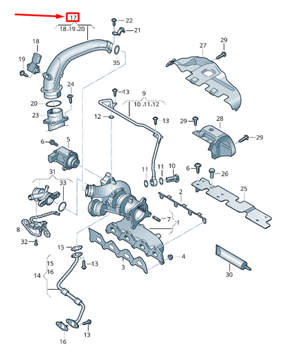 new skoda superb mk2 3t intercooler pressure pipe 03c145673h original