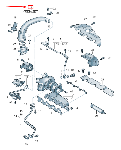 new skoda superb mk2 3t intercooler pressure pipe 03c145673h original