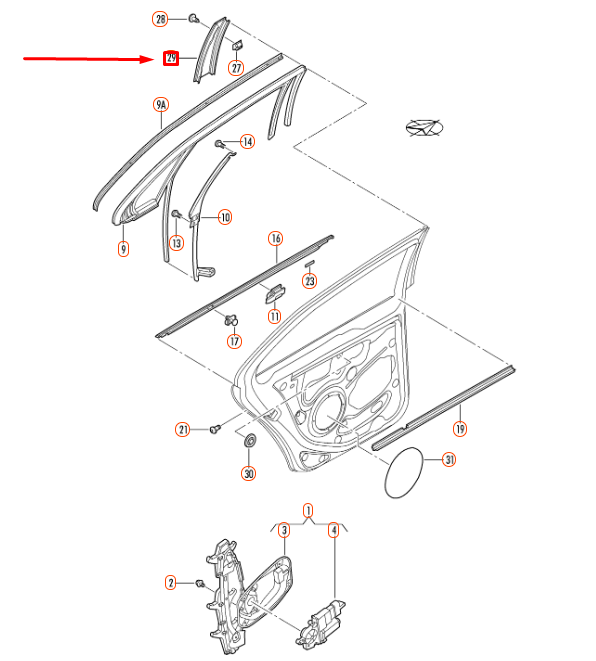 NEW VW JETTA A5 REAR RIGHT DOOR WINDOW FRAME TRIM 1K5839902D03C ORIGINAL