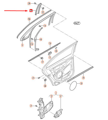 NEW VW JETTA A5 REAR RIGHT DOOR WINDOW FRAME TRIM 1K5839902D03C ORIGINAL