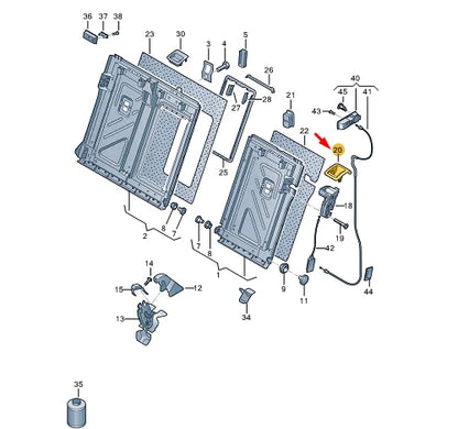 NEW CUPRA FORMENTOR REAR SEAT BACKREST LEFT LOCK TRIM 5G0885893B82V ORIGINAL