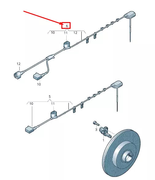 NEW VW SHARAN 7N REAR LEFT SPEED SENSOR WIRING HARNESS 7N0927904BG