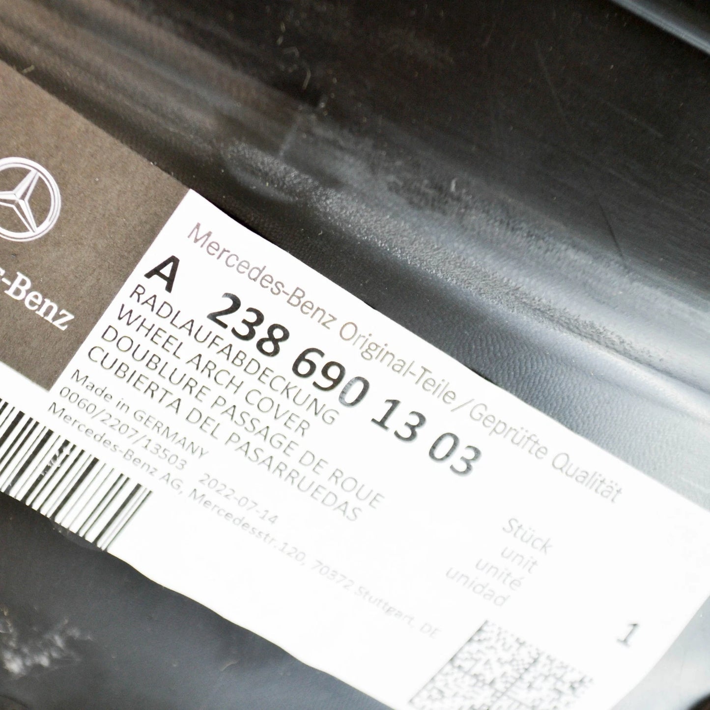 NEW MB E C238 FRONT LEFT WHEEL HOUSING LINER FRONT PART A2386901303 ORIGINAL